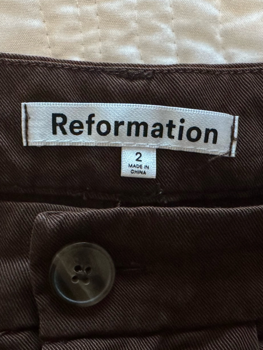 Reformation Brown Mason Pant - Picture 3 of 4